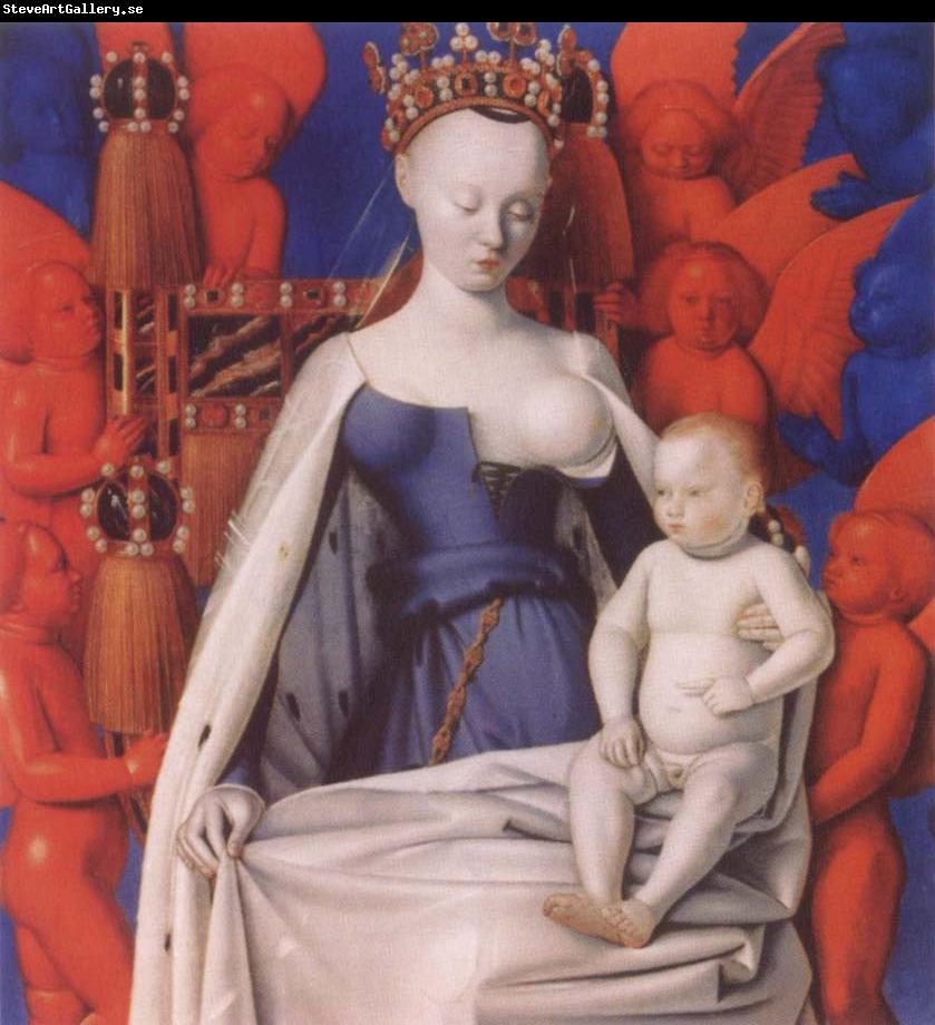 Jean Fouquet Virgin and Child Surrounded by angels